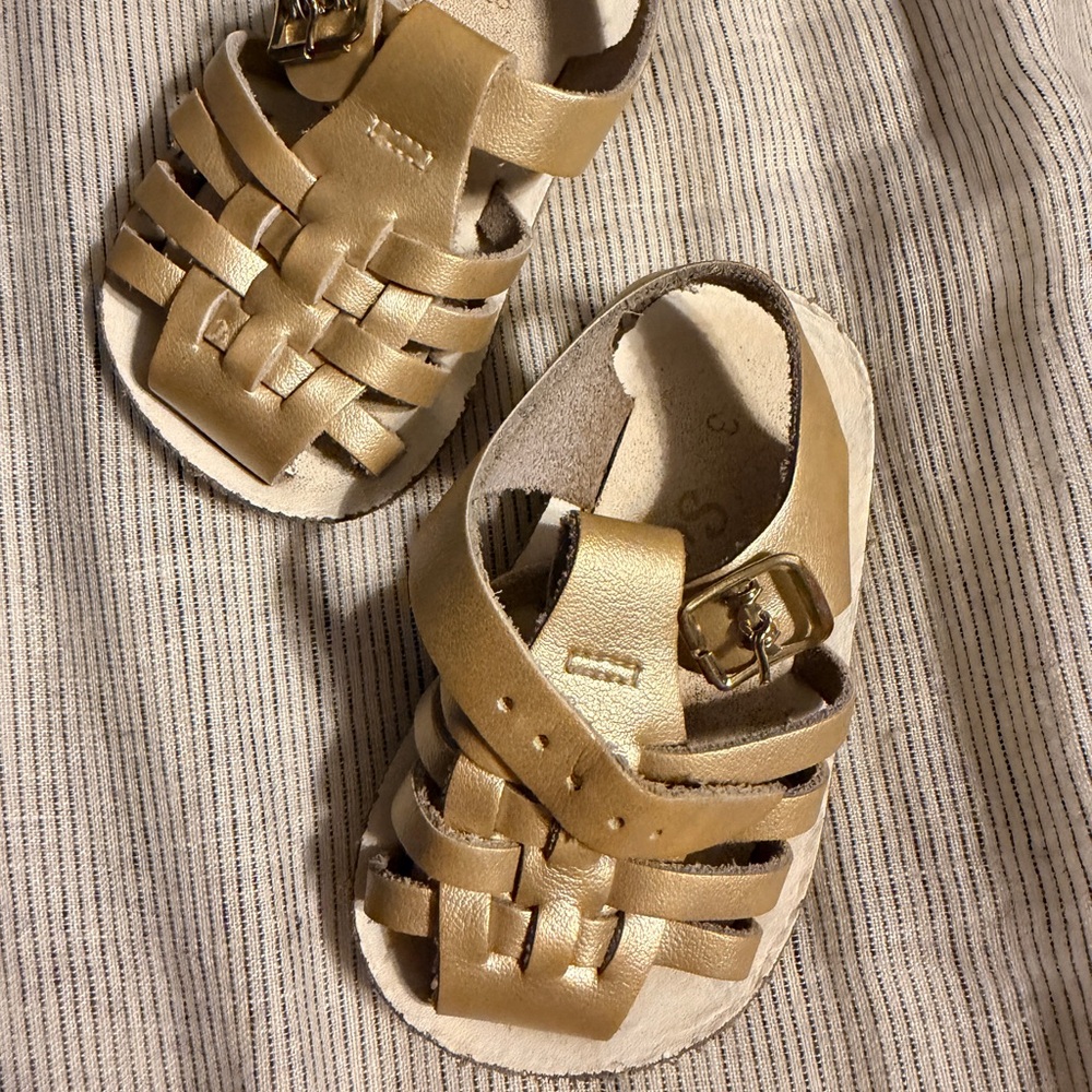 Gold Leather Saltwater Fisherman Sandal